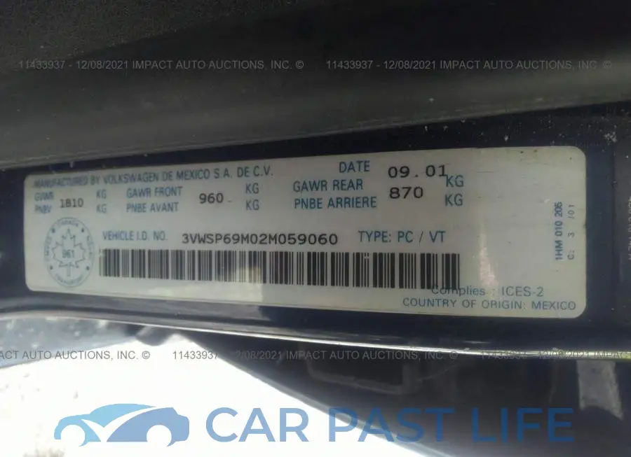 3VWSP69M02M059060# 9