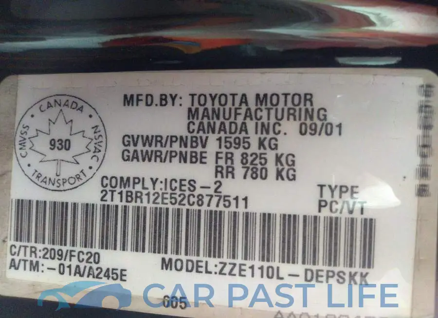 2T1BR12E52C877511# 9