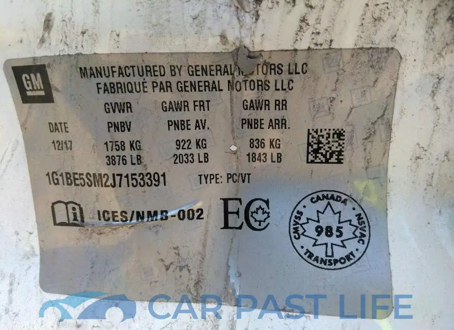 1G1BE5SM2J7153391# 9
