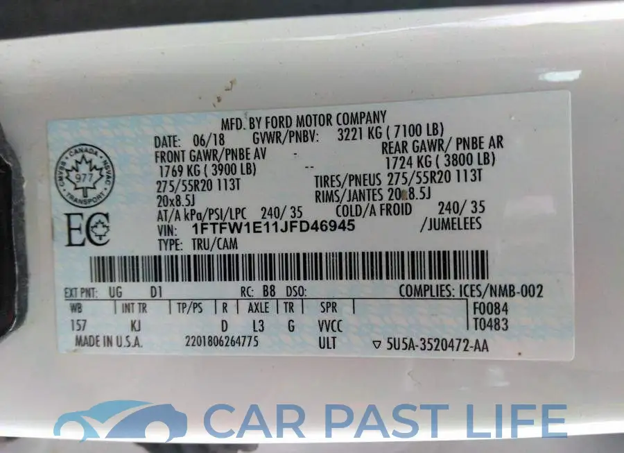 1FTFW1E11JFD46945# 9