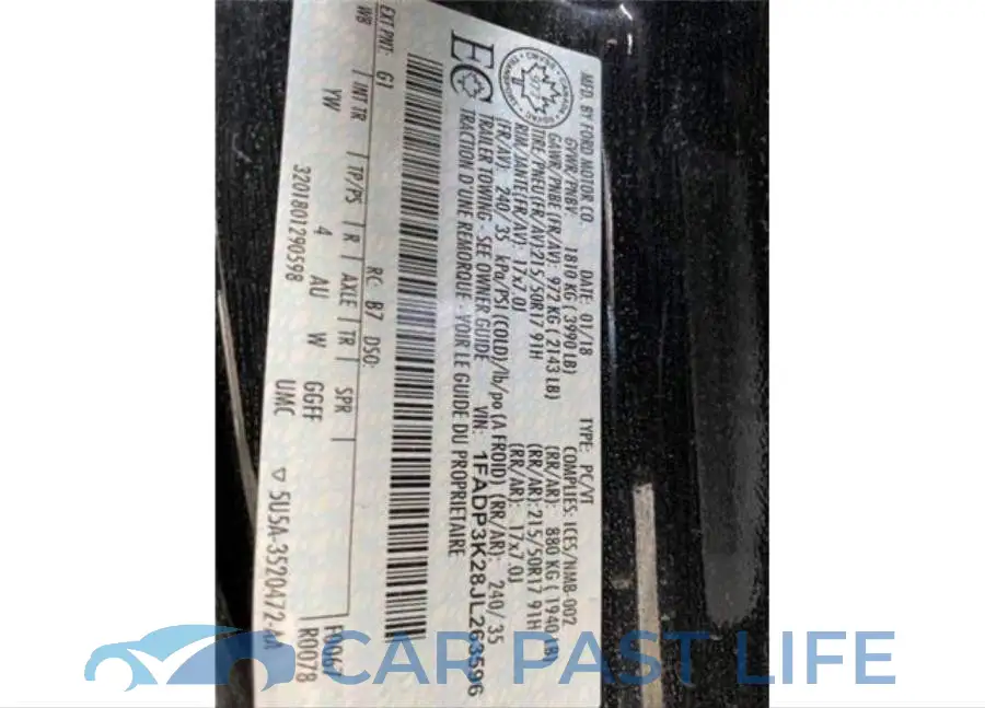1FADP3K28JL263596# 9