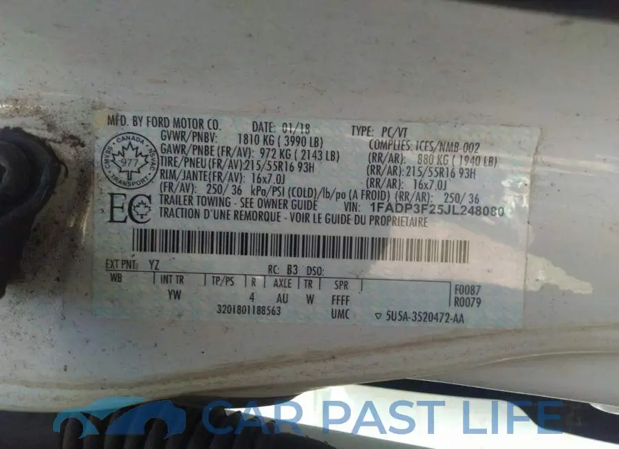 1FADP3F25JL248080# 9
