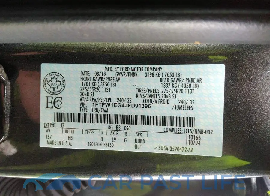 1FTFW1EG4JFD91396# 9