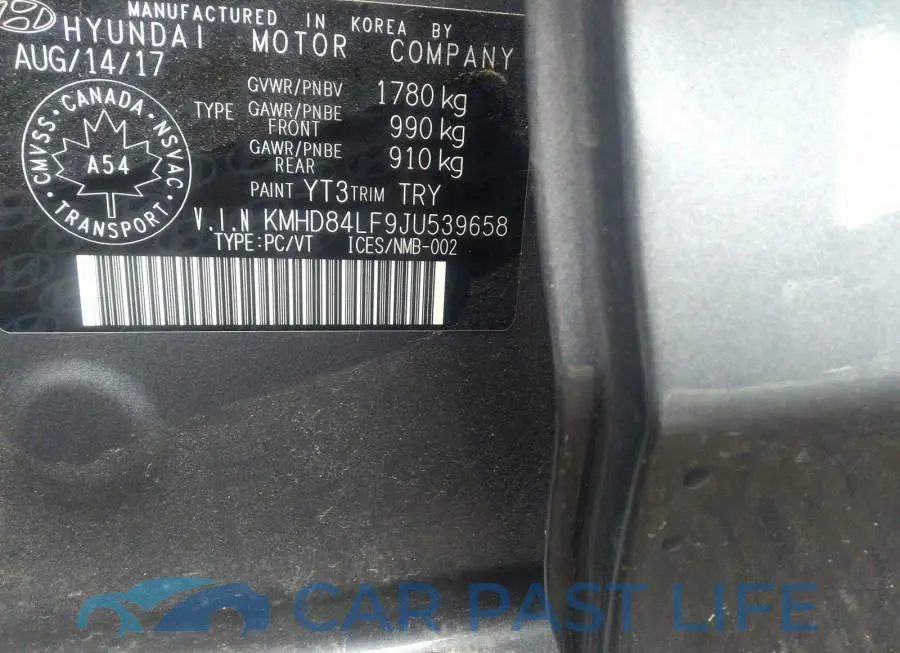 KMHD84LF9JU539658# 9