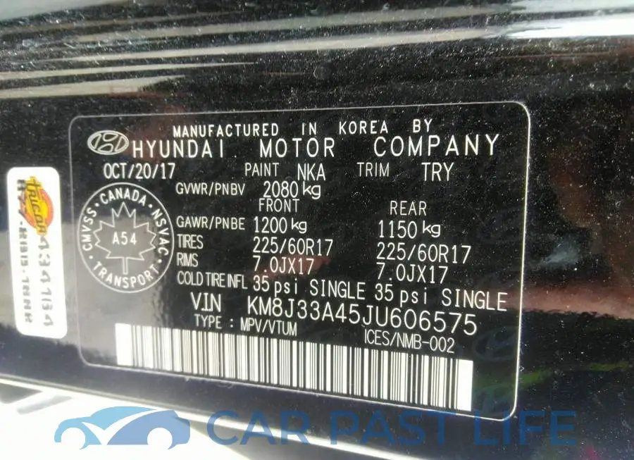 KM8J33A45JU606575# 9