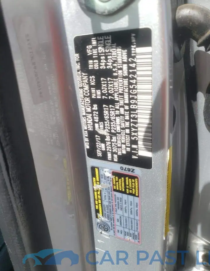 5XYZT3LB9JG542142# 10