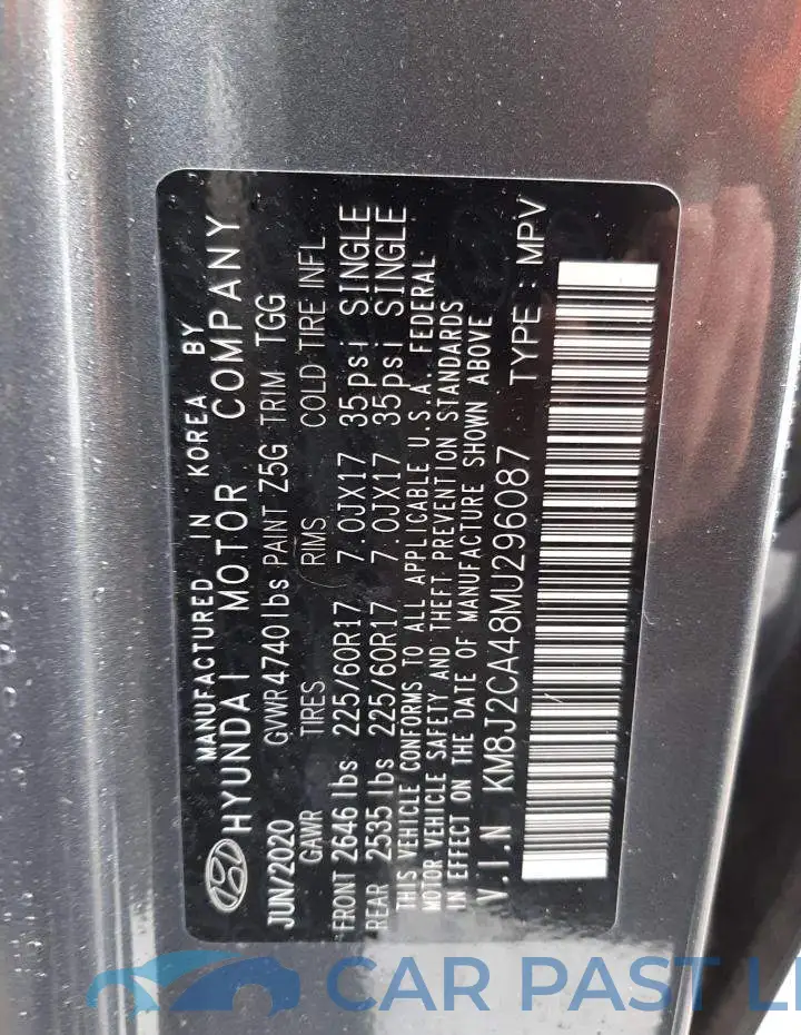 KM8J2CA48MU296087# 10