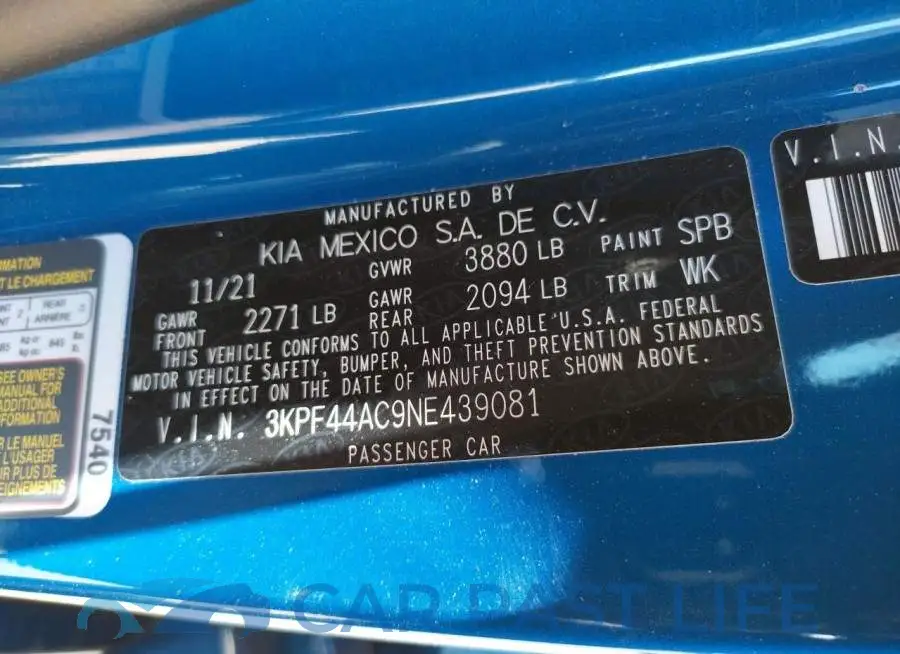 3KPF44AC9NE439081# 10