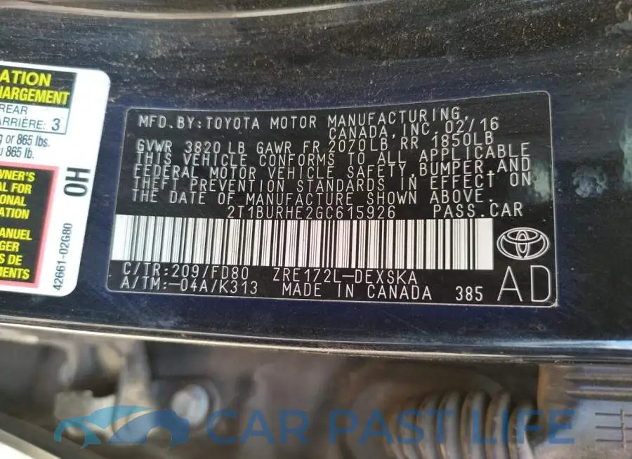 2T1BURHE2GC615926# 10