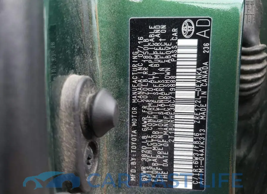 2T1BURHE3GC719888# 10