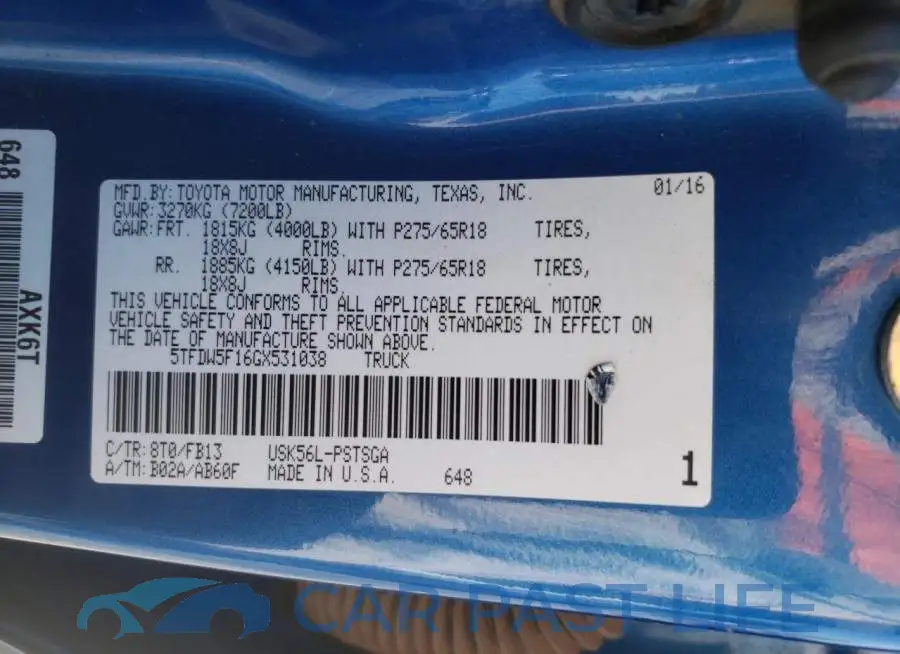 5TFDW5F16GX531038# 10