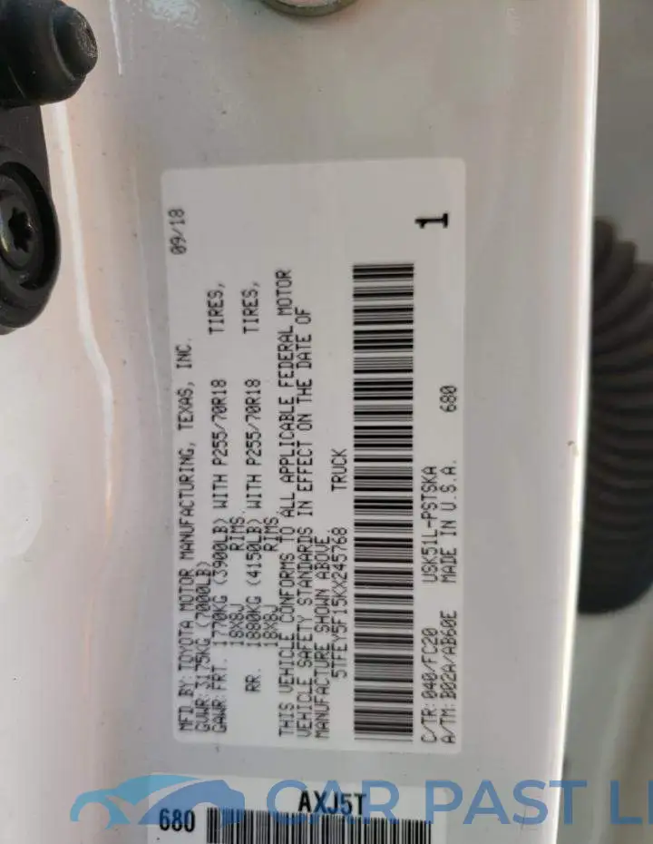 5TFEY5F15KX245768# 10