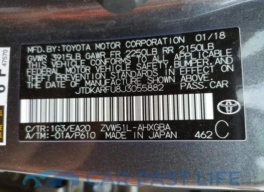 JTDKARFU8J3055882# 10