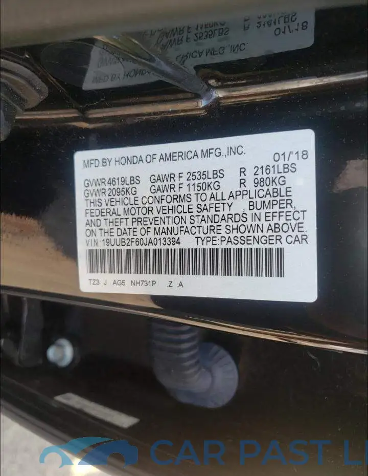 19UUB2F60JA013394# 10