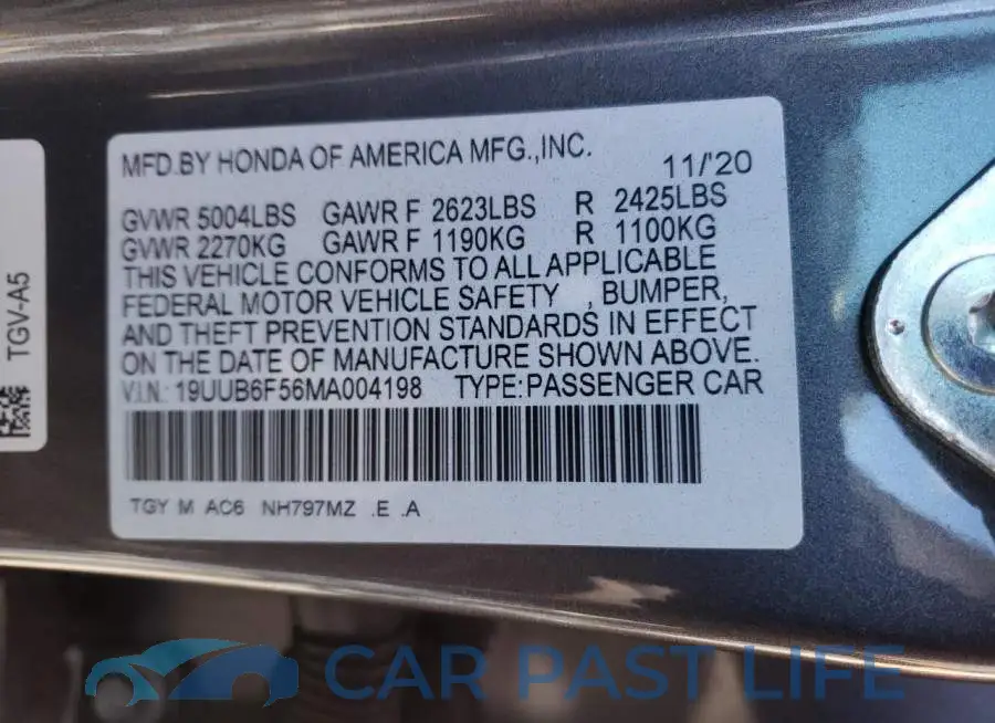 19UUB6F56MA004198# 10