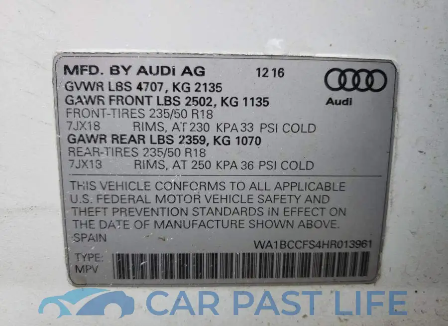 WA1BCCFS4HR013961# 10