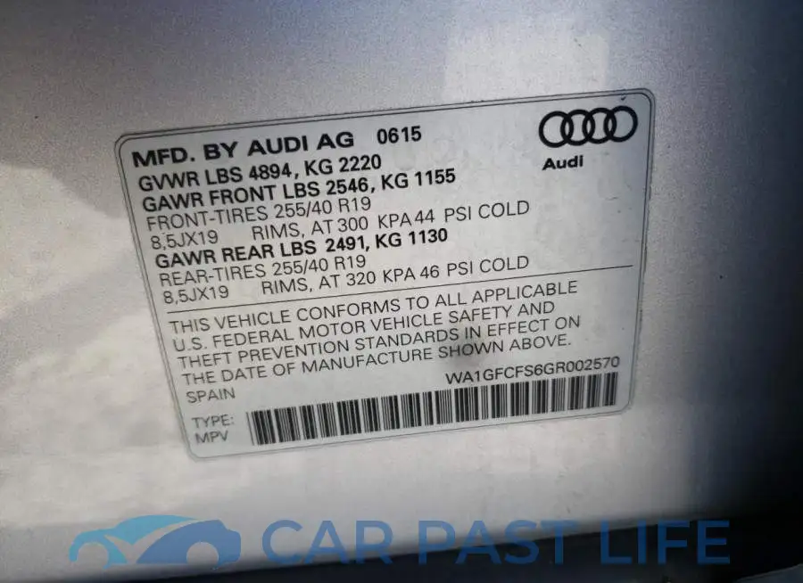WA1GFCFS6GR002570# 10