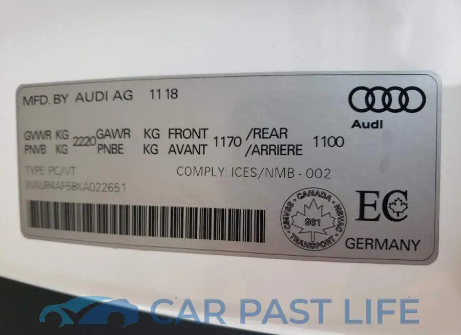 WAUR4AF58KA022651# 10