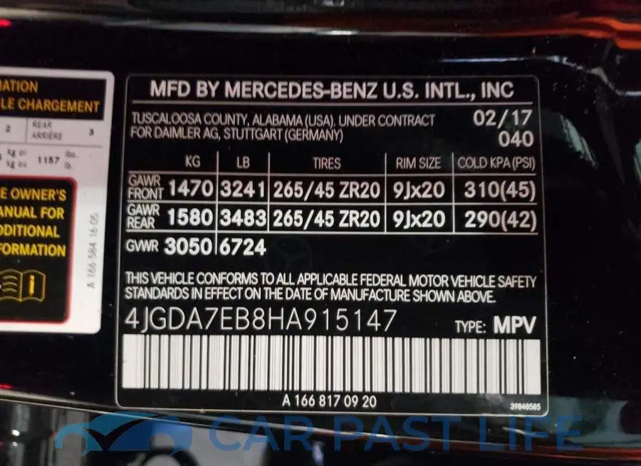 4JGDA7EB8HA915147# 10