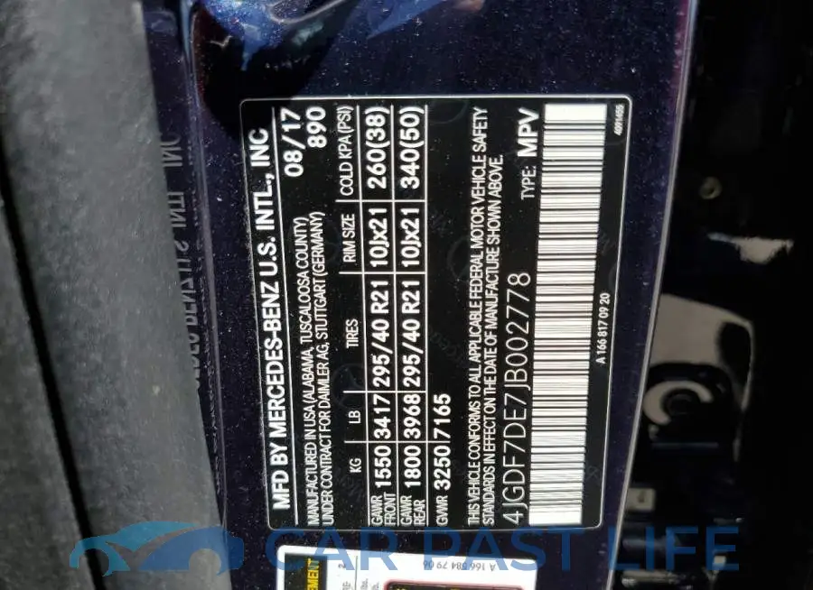4JGDF7DE7JB002778# 10