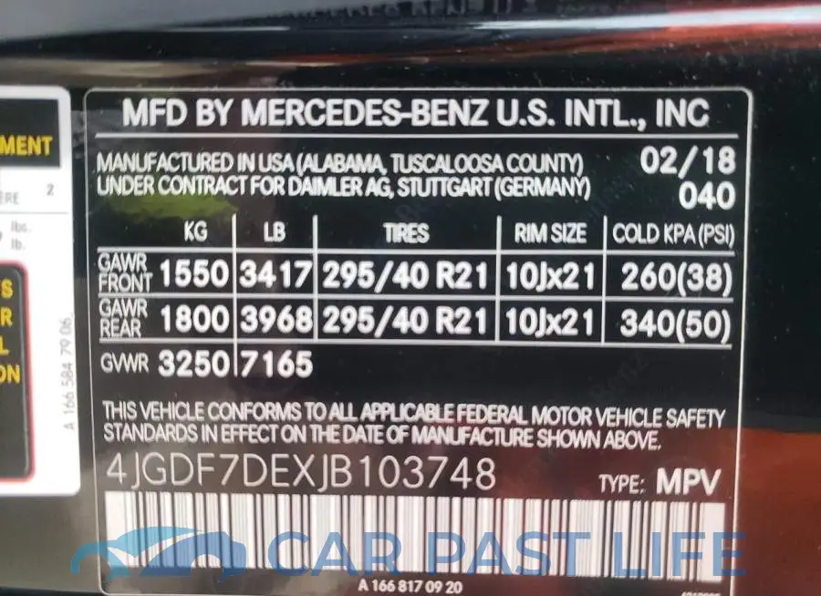 4JGDF7DEXJB103748# 10