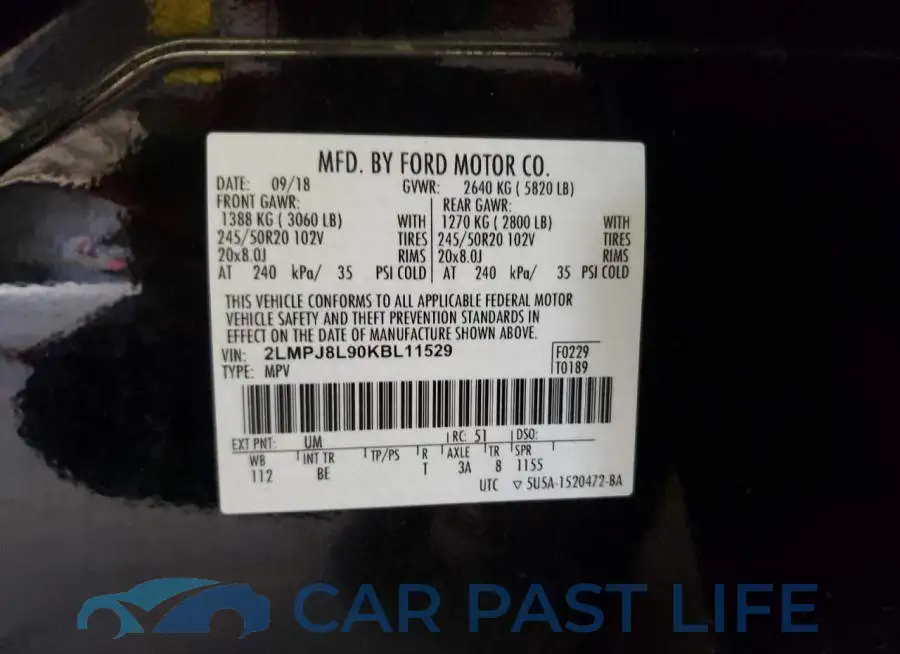 2LMPJ8L90KBL11529# 10