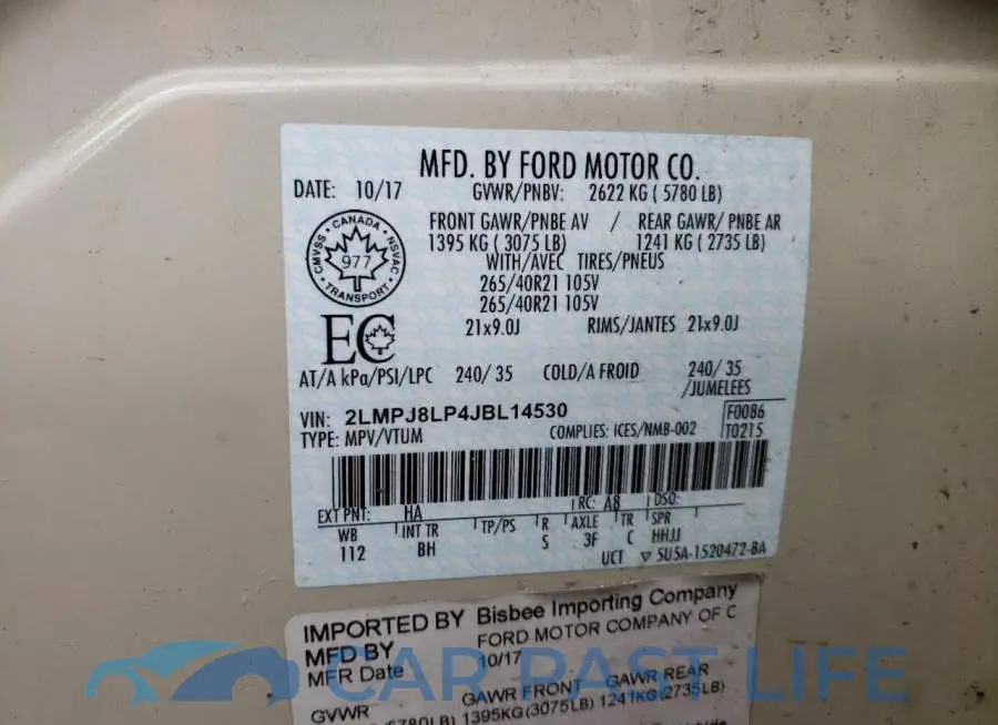 2LMPJ8LP4JBL14530# 10