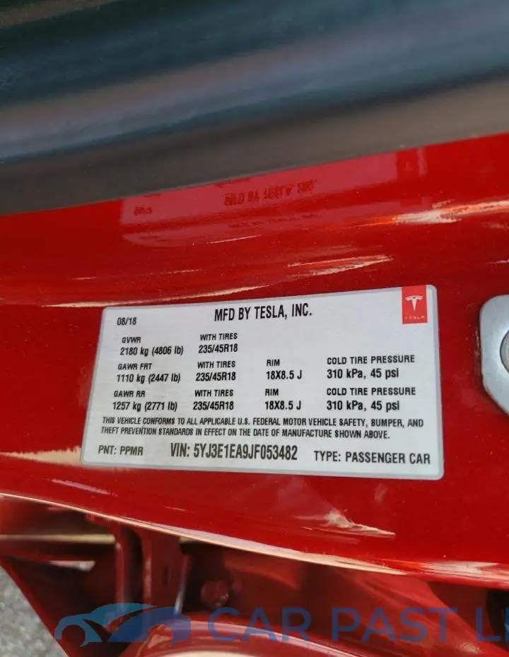 5YJ3E1EA9JF053482# 10