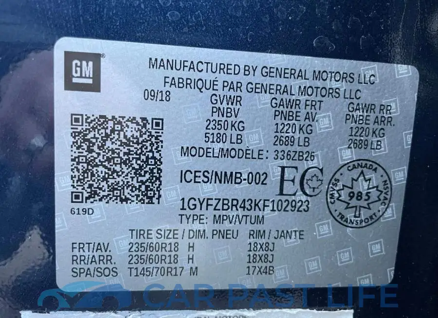 1GYFZBR43KF102923# 10