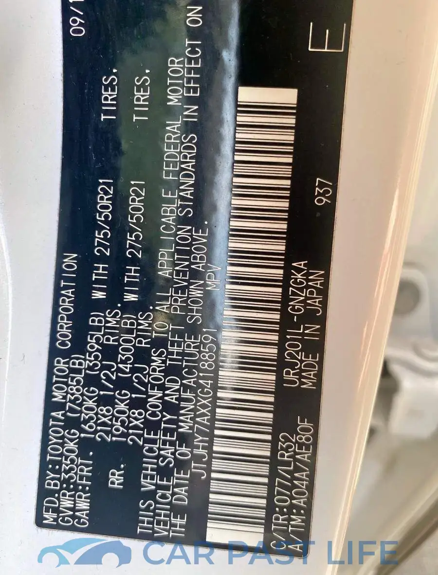 JTJHY7AXXG4188591# 10
