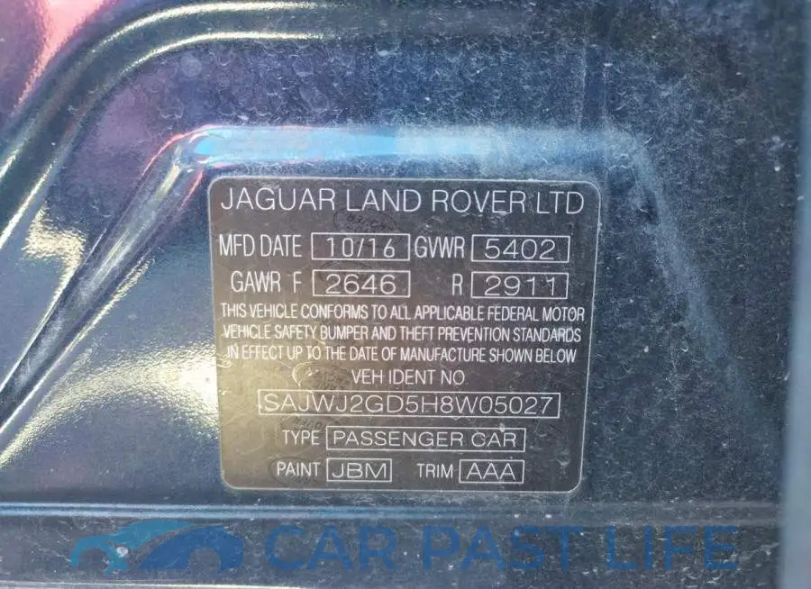SAJWJ2GD5H8W05027# 10