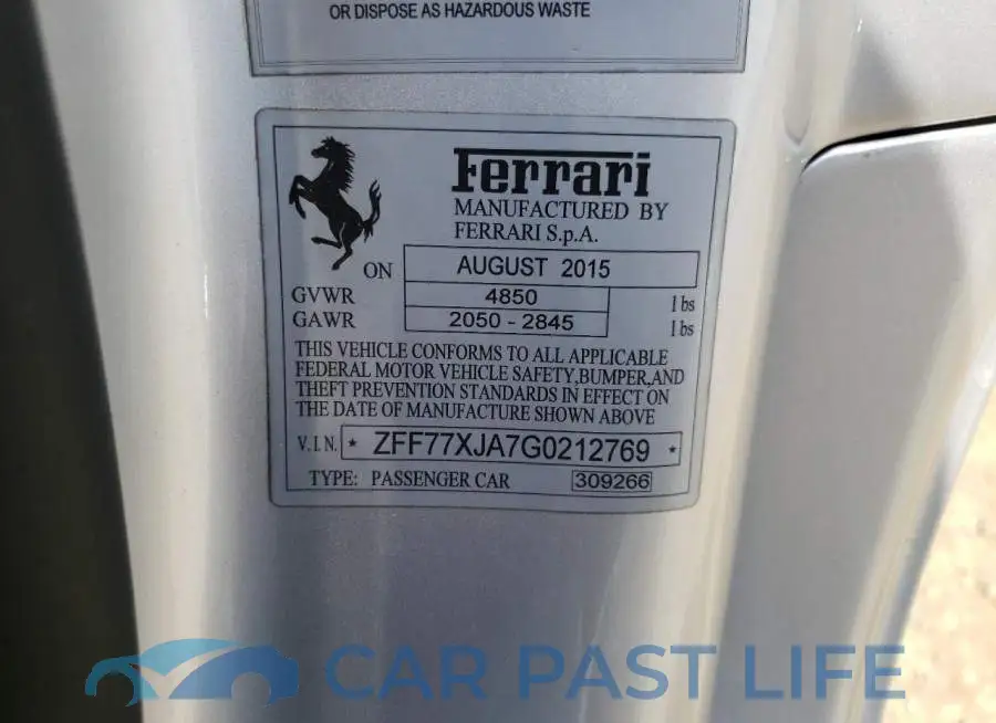 ZFF77XJA7G0212769# 10