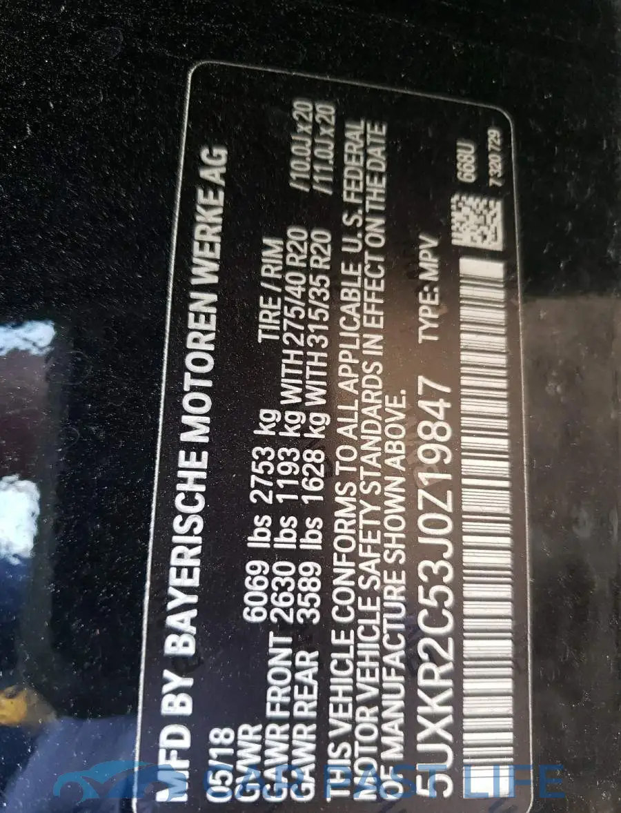 5UXKR2C53J0Z19847# 10