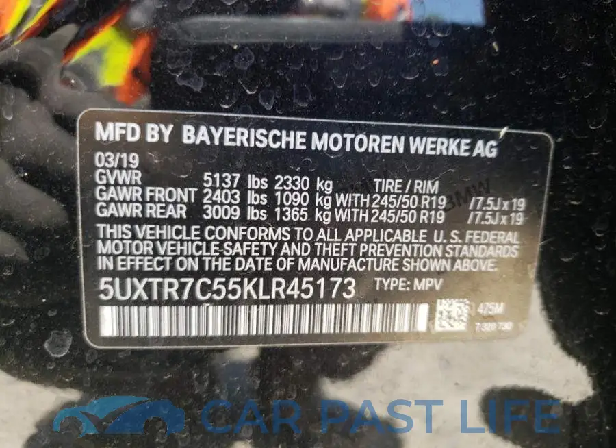 5UXTR7C55KLR45173# 10