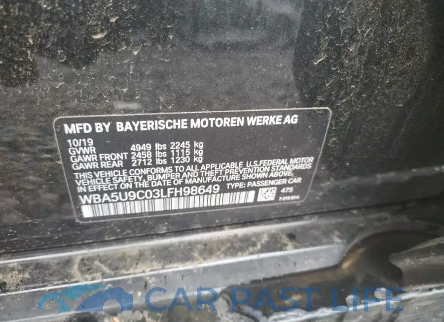 WBA5U9C03LFH98649# 10