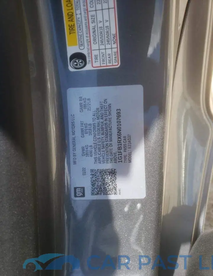 1G1FB1RX6N0107693# 10