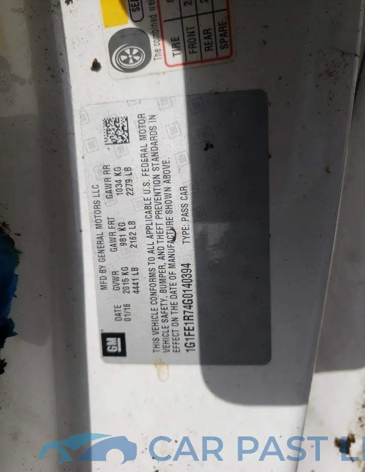 1G1FE1R74G0140394# 10