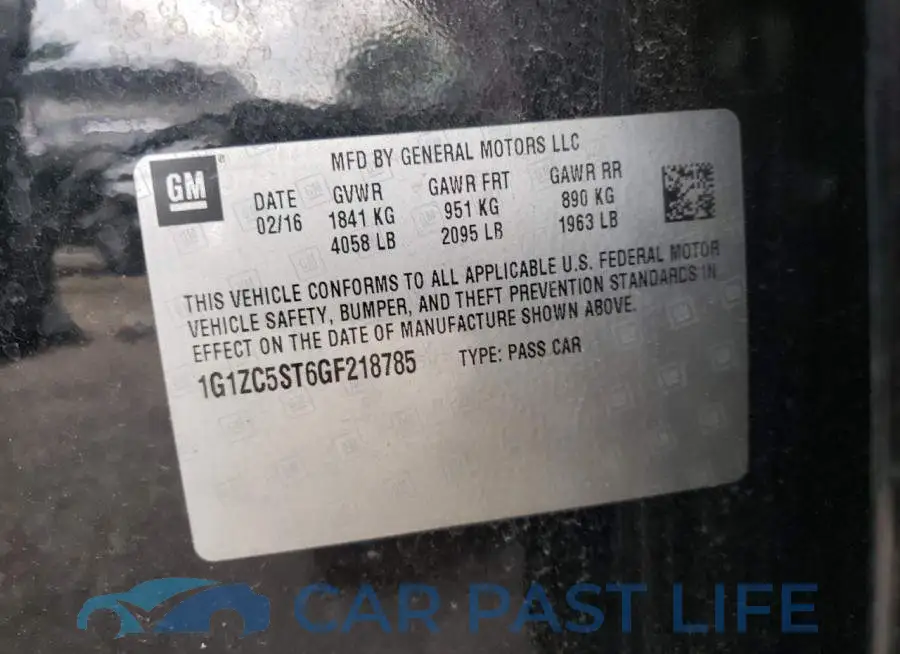 1G1ZC5ST6GF218785# 10