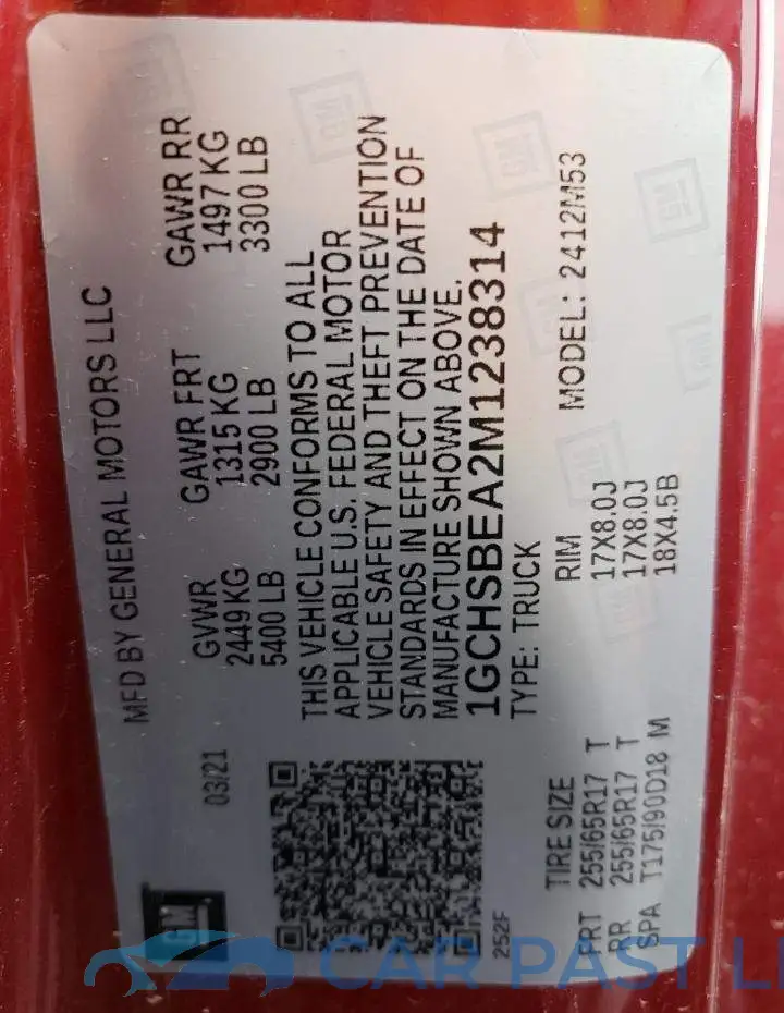 1GCHSBEA2M1238314# 10