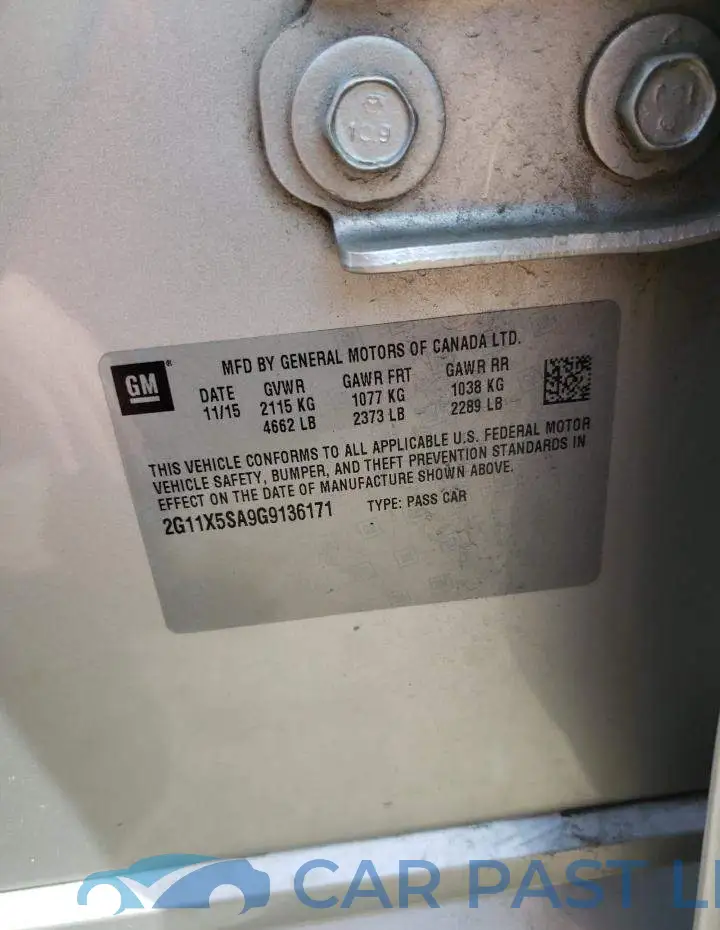 2G11X5SA9G9136171# 10