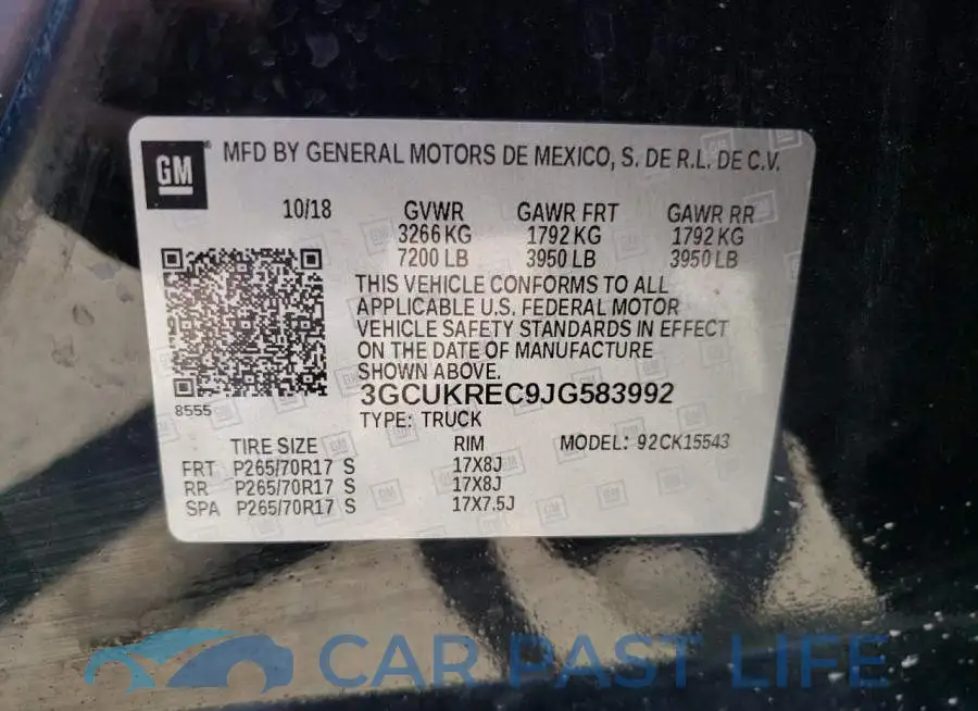3GCUKREC9JG583992# 10