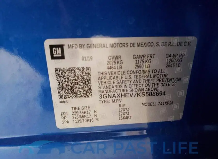 3GNAXHEV7KS588694# 10