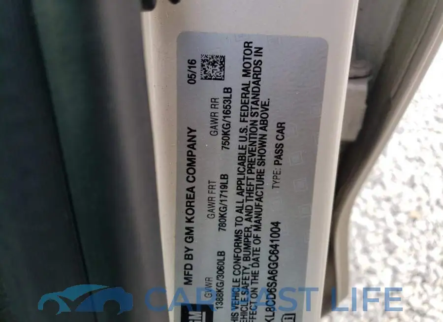 KL8CD6SA6GC641004# 10