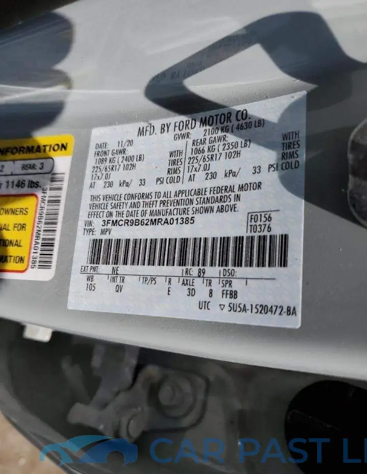 3FMCR9B62MRA01385# 10