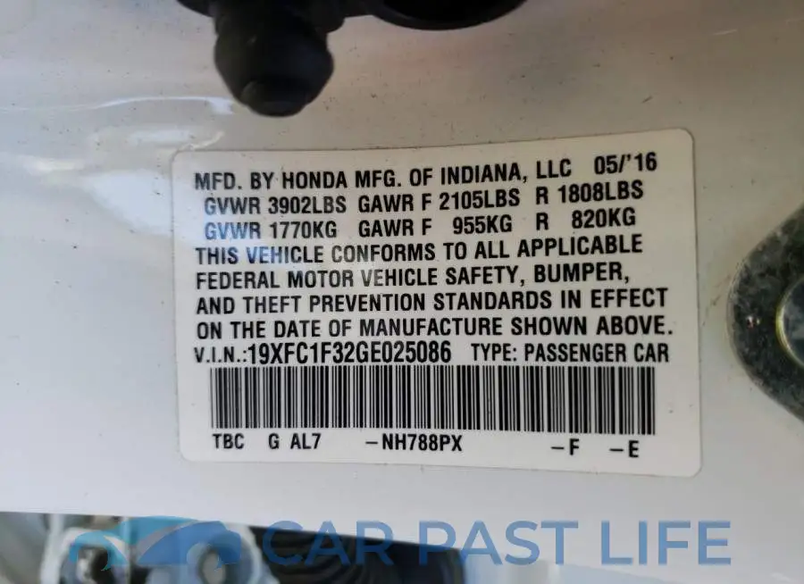 19XFC1F32GE025086# 10