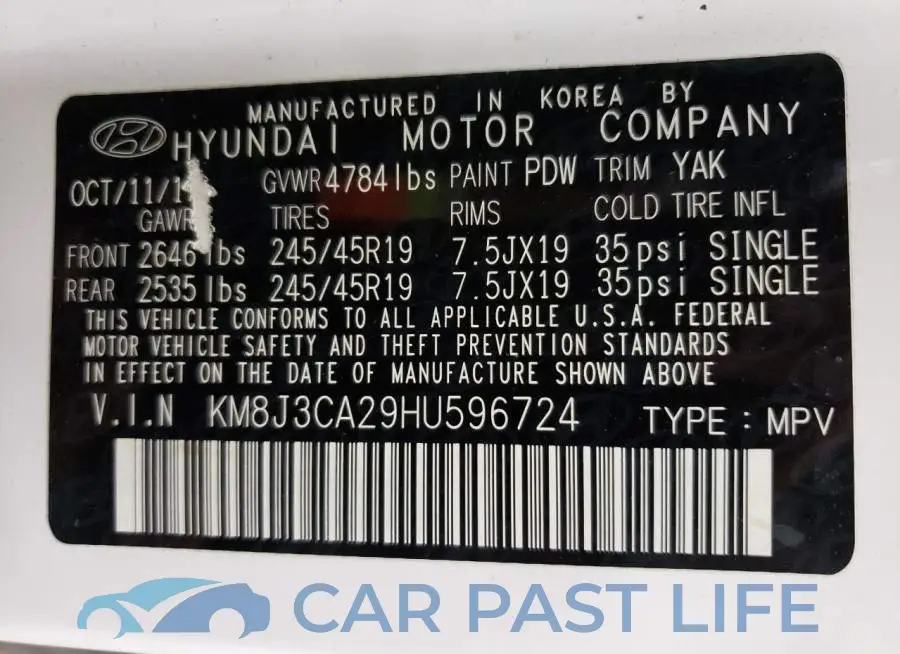 KM8J3CA29HU596724# 10