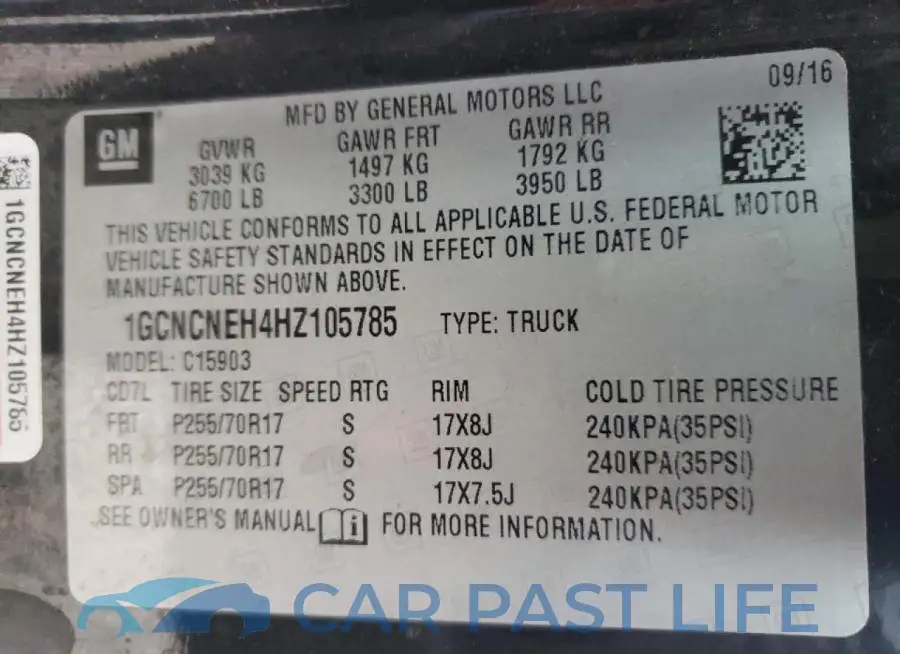 1GCNCNEH4HZ105785# 10