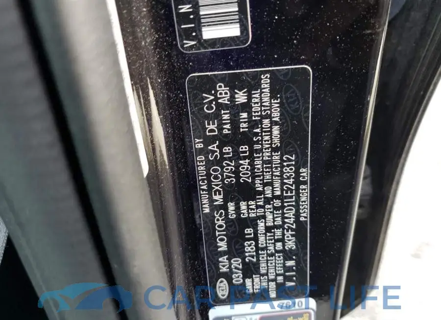 3KPF24AD1LE243812# 10
