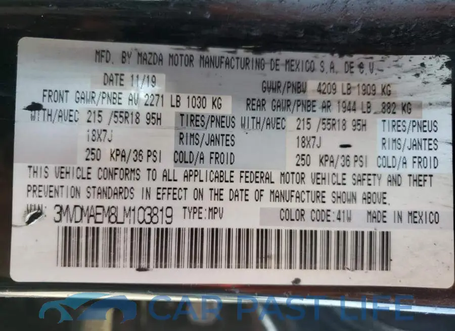 3MVDMAEM8LM103819# 10