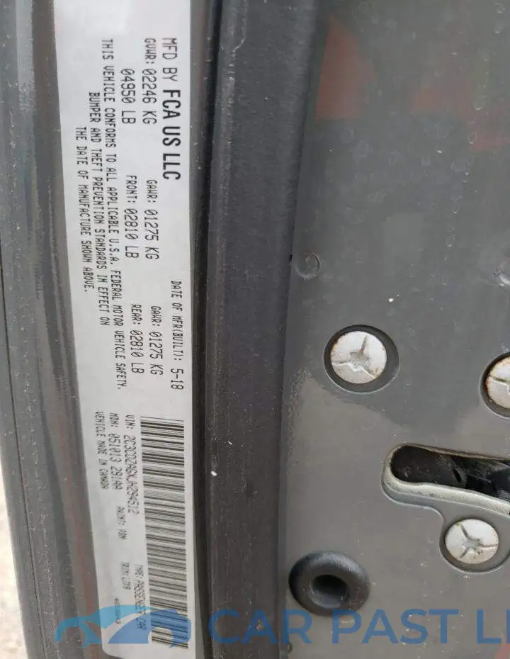 2C3CDZAGXJH294512# 10